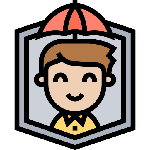 Reinsurance shield sign insurance icon