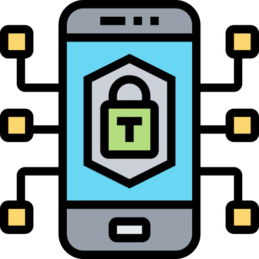 Secure protection smartphone internet icon