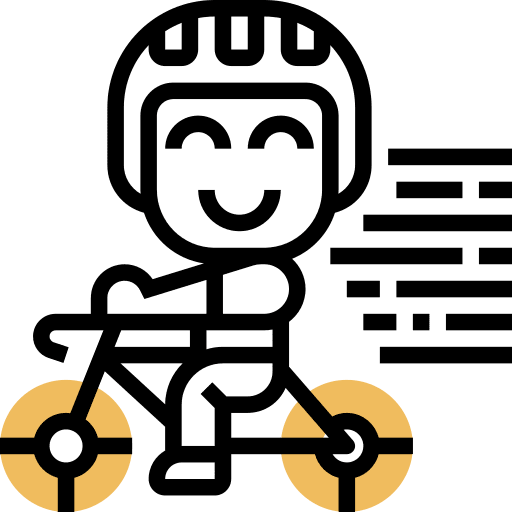 Cyclist hobby biking people icon