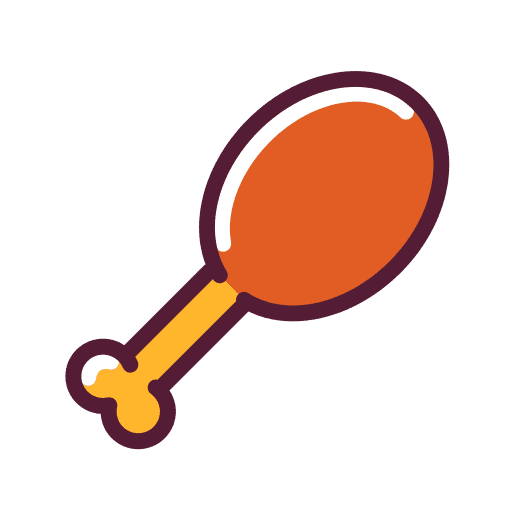 Chicken leg bone food and restaurant barbecue icon