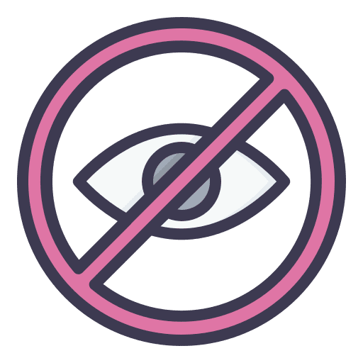 Eye blindness signaling color blind icon