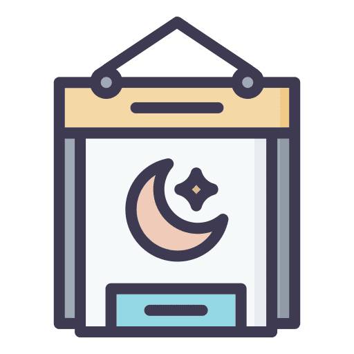 Calendar half moon cultures eid mubarak icon Calendar half moon cultures eid mubarak icon