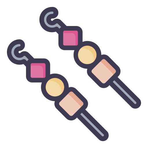 Satay kebab peanut chicken icon Satay kebab peanut chicken icon