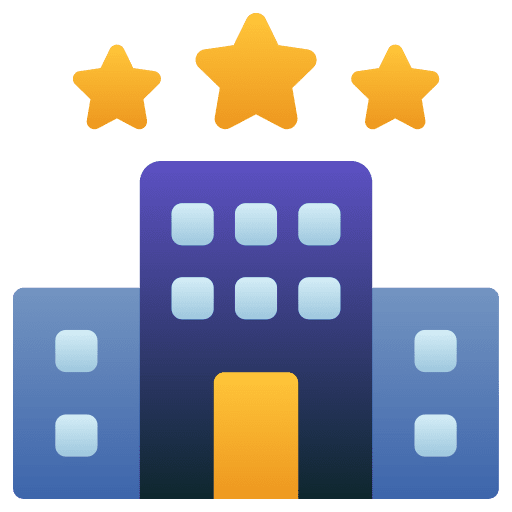Luxury hotel building accomodation icon