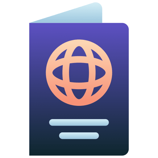 Passport travel document identification icon