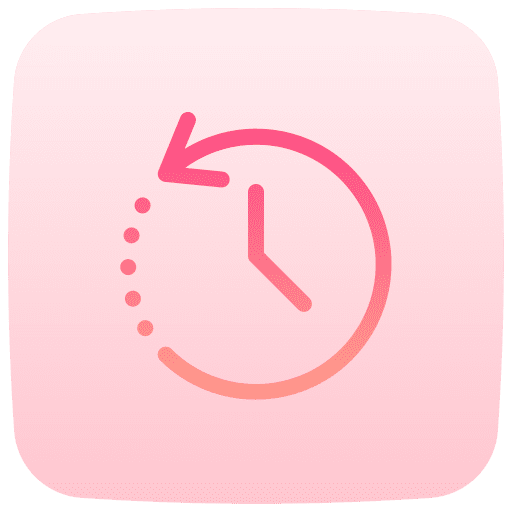 Clock counterclockwise circular arrow time and date icon