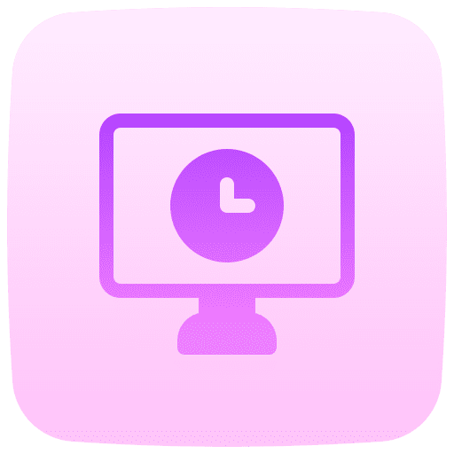 Desktop time and date watch monitor icon Desktop time and date watch monitor icon