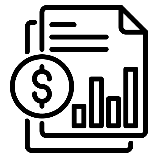 Management analysis market finance icon