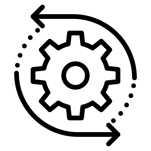 Management cogwheel mechanism work icon