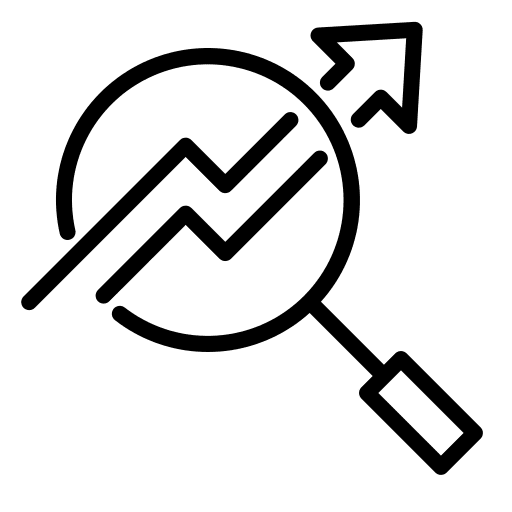 Management data analytics line chart chart icon