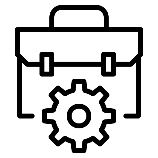 Management manage business and finance suitcase icon