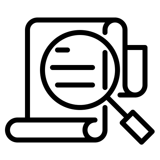 Management magnifying glass search archive icon
