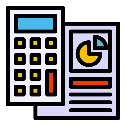 Calculator calculations cost pie chart icon Calculator calculations cost pie chart icon