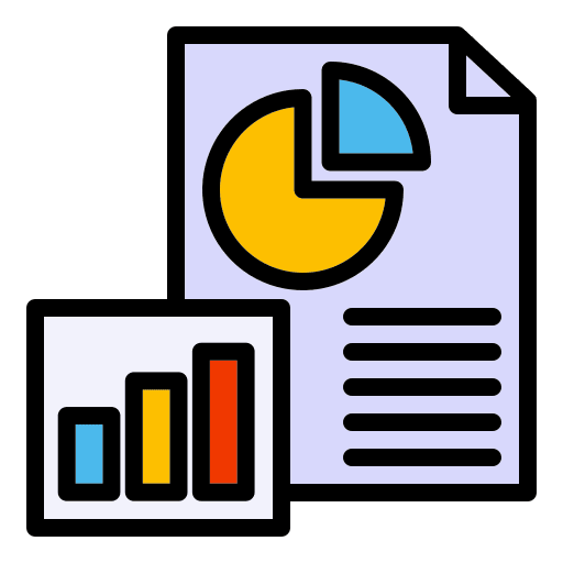 Data report file analytics pie chart icon
