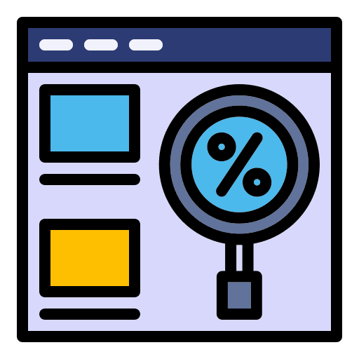 Discount magnifying glass commerce and shopping discount icon Discount magnifying glass commerce and shopping discount icon