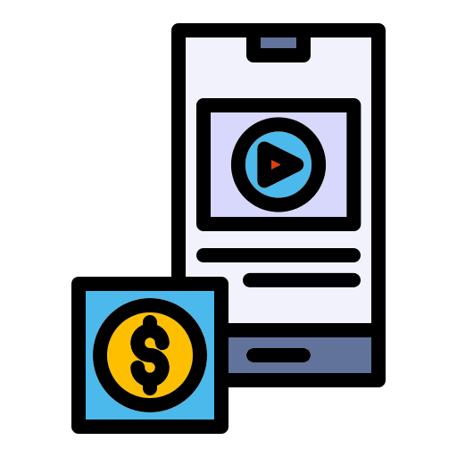Mobile video business marketing content icon Mobile video business marketing content icon