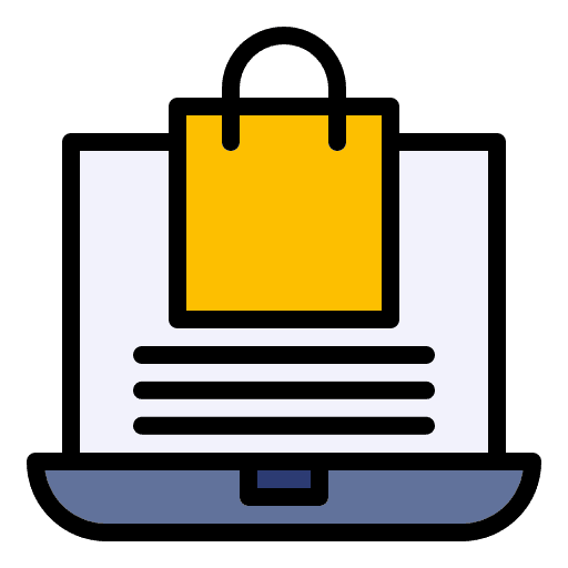 Online shopping ecommerce monitor marketing icon Online shopping ecommerce monitor marketing icon