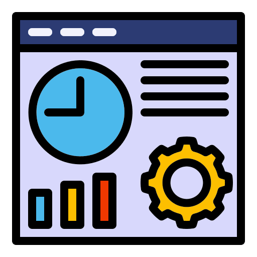 Time management seo clock time and date icon