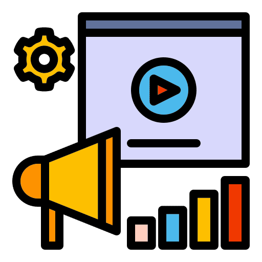 Video advertising online marketing website megaphone icon
