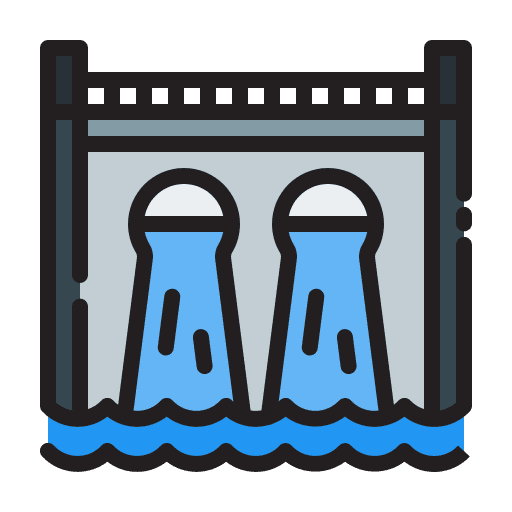 Dam hydroelectric power station dam electricity icon