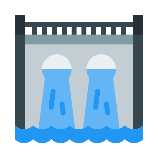 Dam water energy ecology and environment hydraulic energy icon