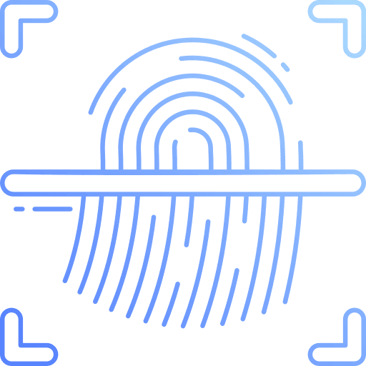 Fingerprint scan technology biometric identification icon Fingerprint scan technology biometric identification icon