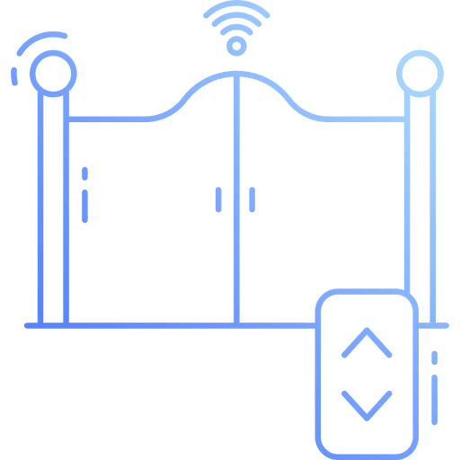 Gate electronics domotics smart door icon Gate electronics domotics smart door icon