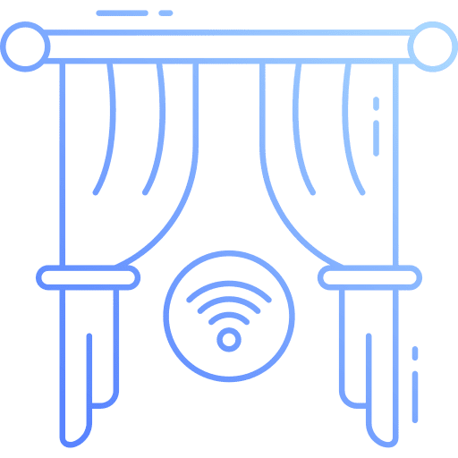 Smart curtain furniture and household smart home wifi signal icon Smart curtain furniture and household smart home wifi signal icon