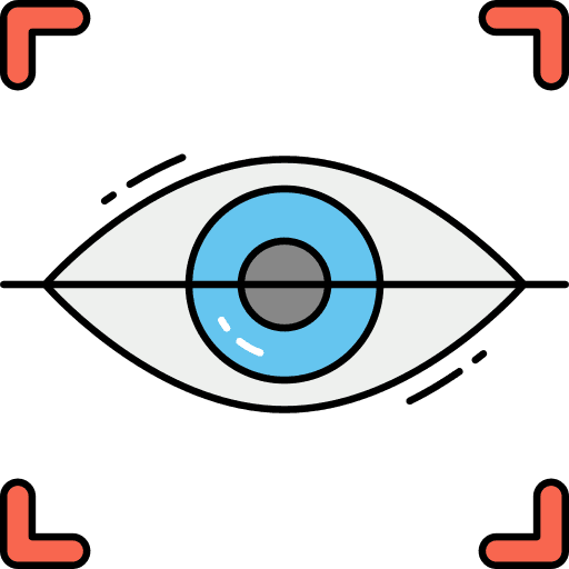 Eye scanner electronics retinal scan eye recognition icon