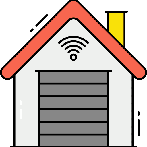 Smart garage architecture and city smart garage car parking icon Smart garage architecture and city smart garage car parking icon