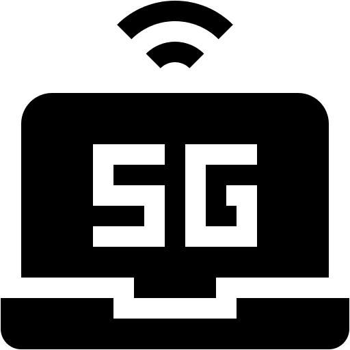 Laptop computer signal internet communications icon
