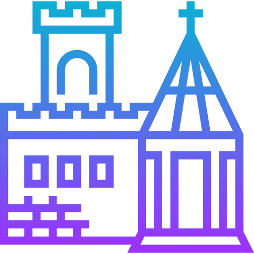 Castle medieval cultures fortress icon Castle medieval cultures fortress icon