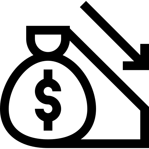 Deficit costs deficit finances icon