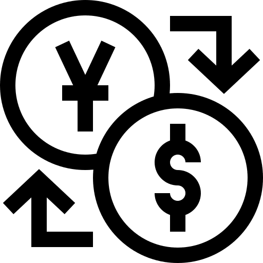 Exchange rate dollar arrow up money icon