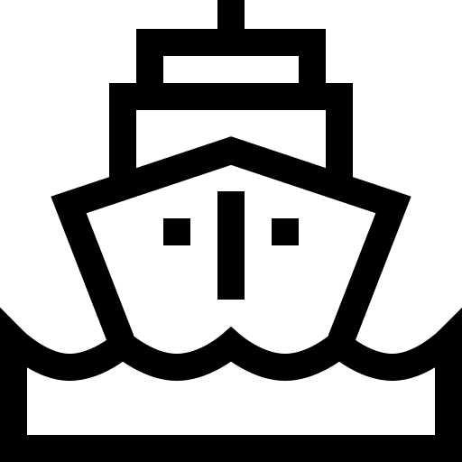 Trade boat transportation international icon