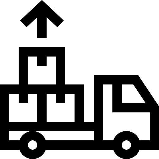 Export parcel export truck icon