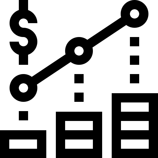 Growth business and finance business dollar icon