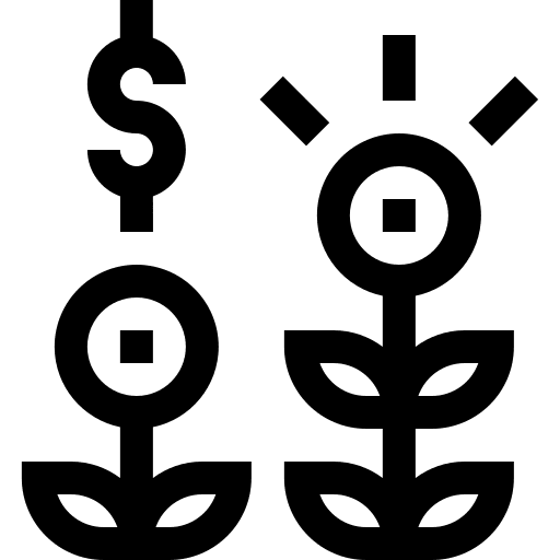 Investment plant currency money icon