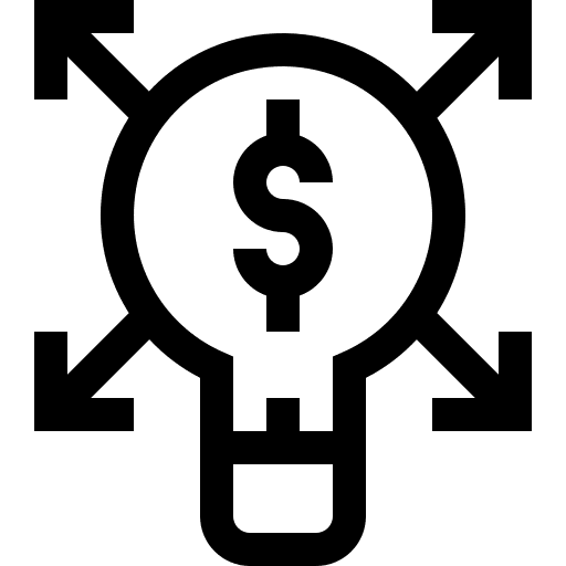 Opportunity light bulb arrows idea icon
