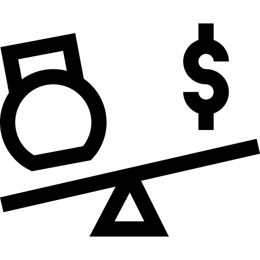 Balance scale trade dollar icon