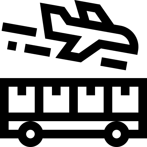 Import import airplane business and finance icon