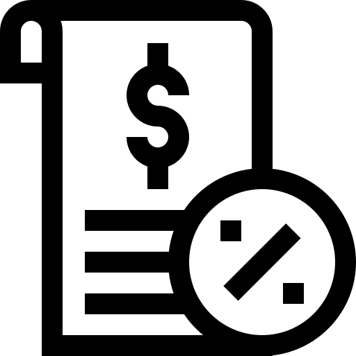 Invoice file discount credit cards icon