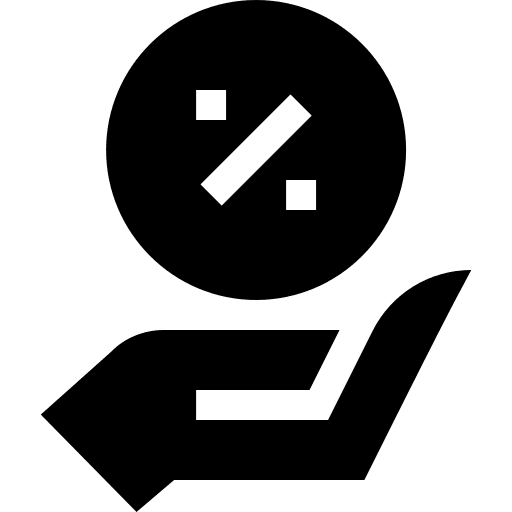 Interest rate hand business and finance icon