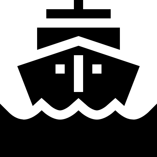 Trade boat transportation ship icon