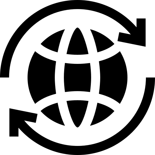 Trade world circular arrow multinational icon