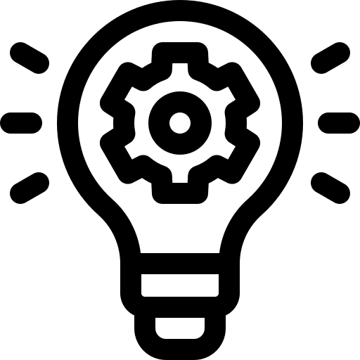 Development light bulb implement business and finance icon