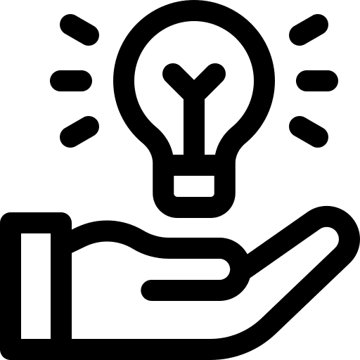 Hand business and finance innovative idea icon