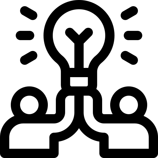 Partner cooperation light bulb innovation icon