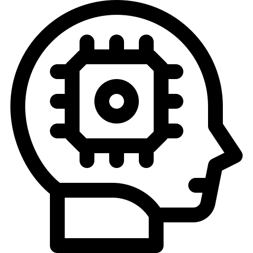Ai chip microchip electronics icon