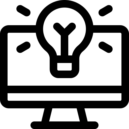 Application light bulb computer electronics icon
